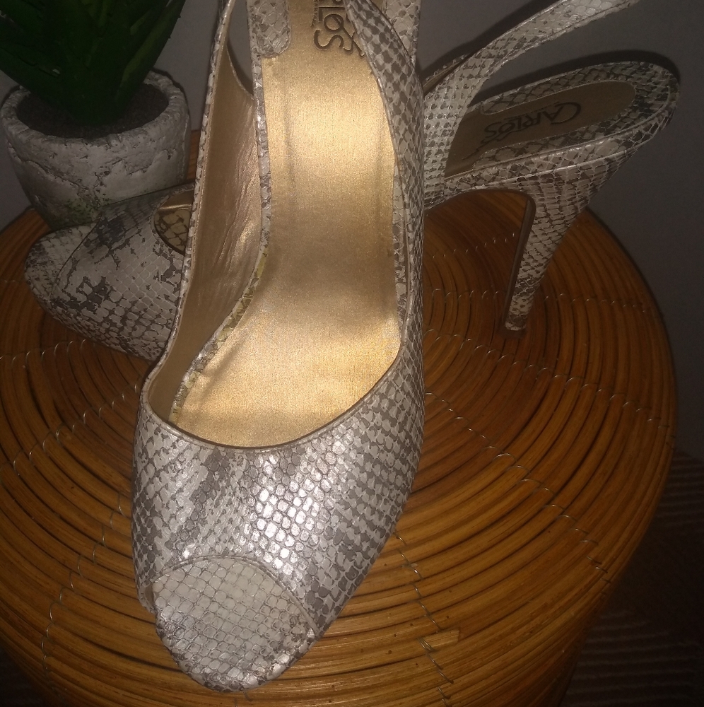 Carlos Santana - Elise- snakeskin heeled slingback